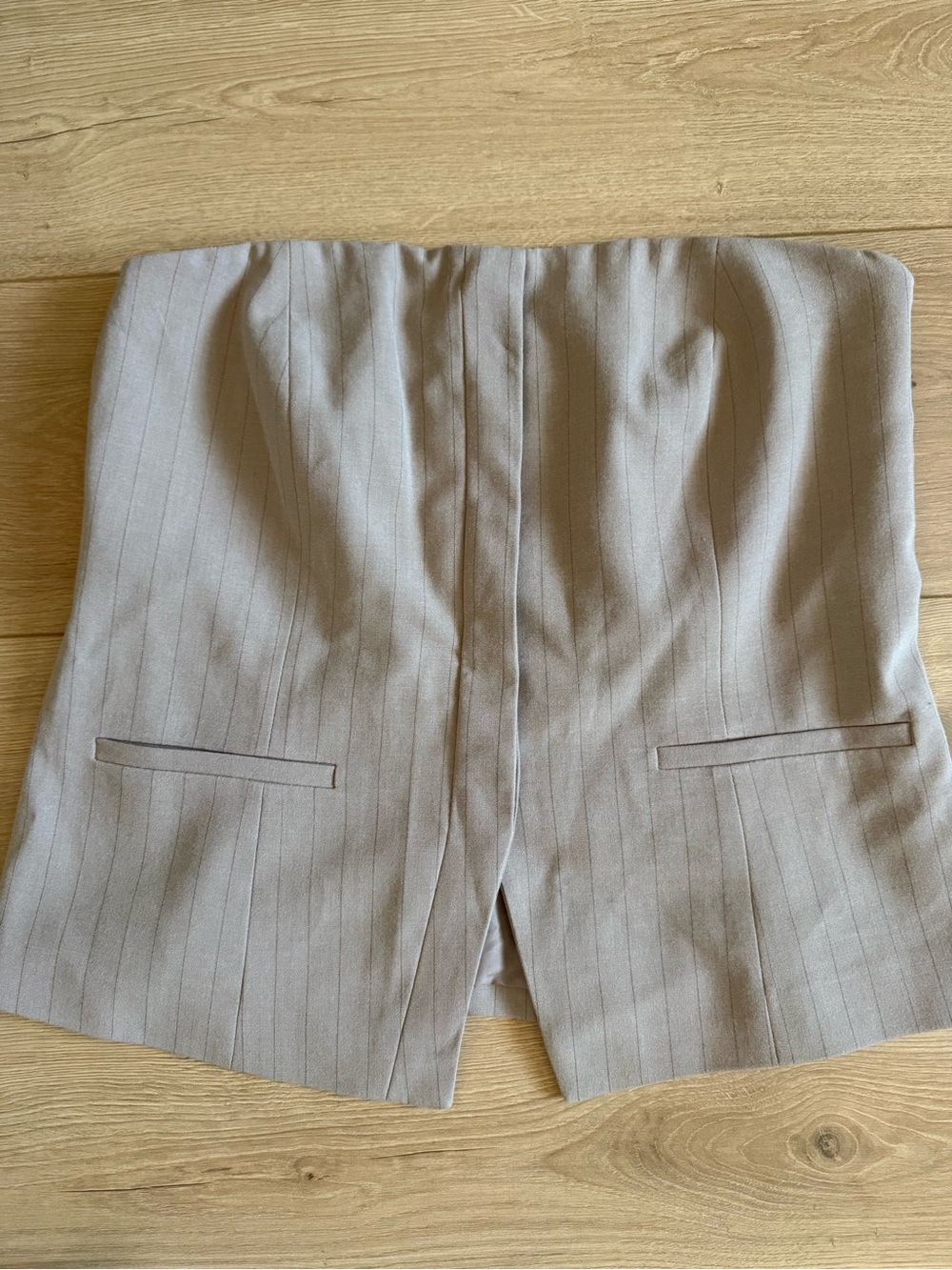 LOFT Light Gray Pinstripe corset top